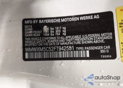 2015 Mini Hardtop Cooper from USA, damaged, VIN WMWXM5C52FT942501